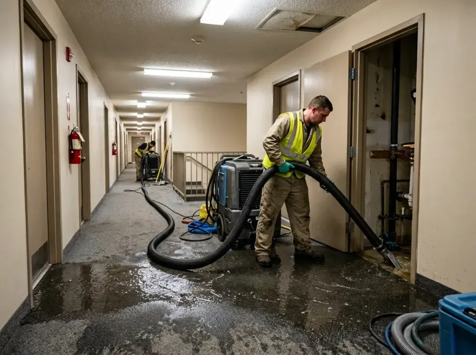 multi-unit-apartment-hallway-f-005 — frequently asked questions, Emergency Burst Pipe Water Extraction & Removal in Rocky Po…